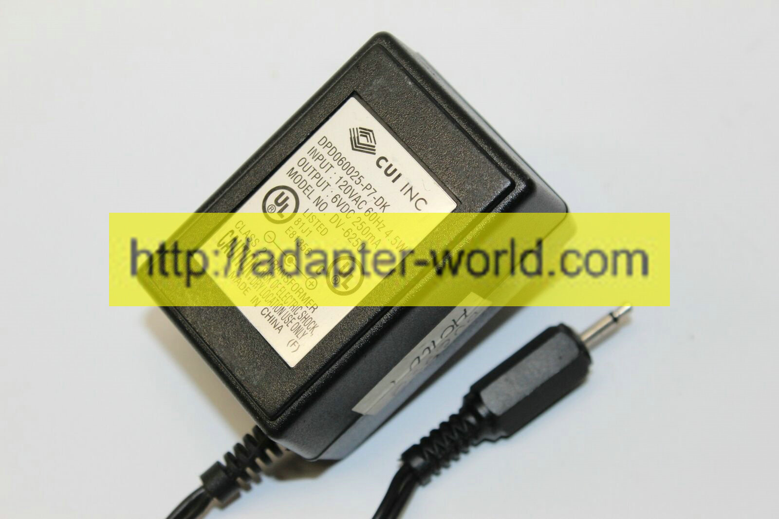 *100% Brand NEW* Cui Inc DV-6250 Class 2 Transformer 6V 250mA AC ADAPTER POWER SUPPLY